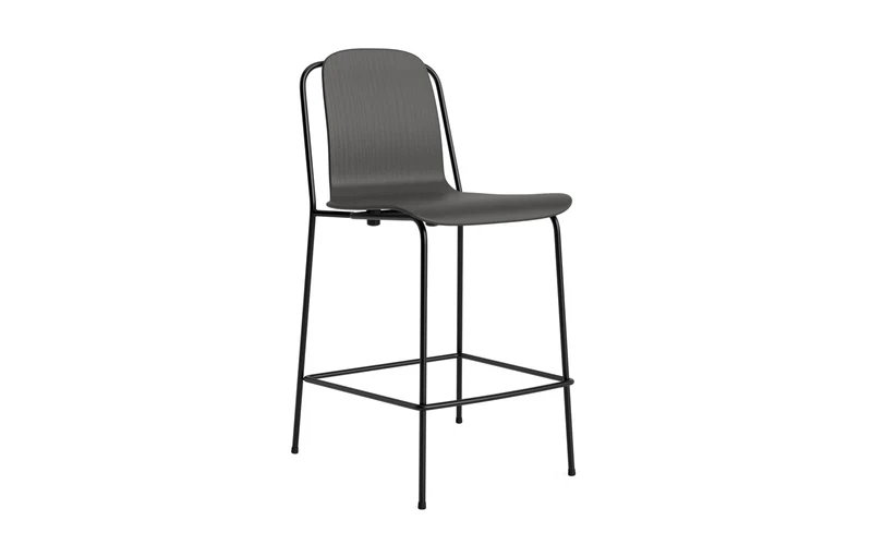 Studio Barstuhl 65 cm schwarzes Stahl/schwarz