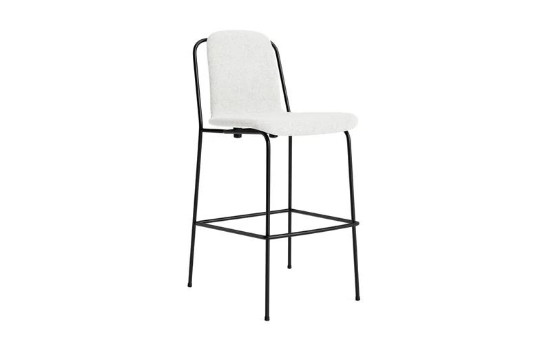 Studio Barstuhl 65 cm Vollpolster Stahl Schwartz/Hallingdal