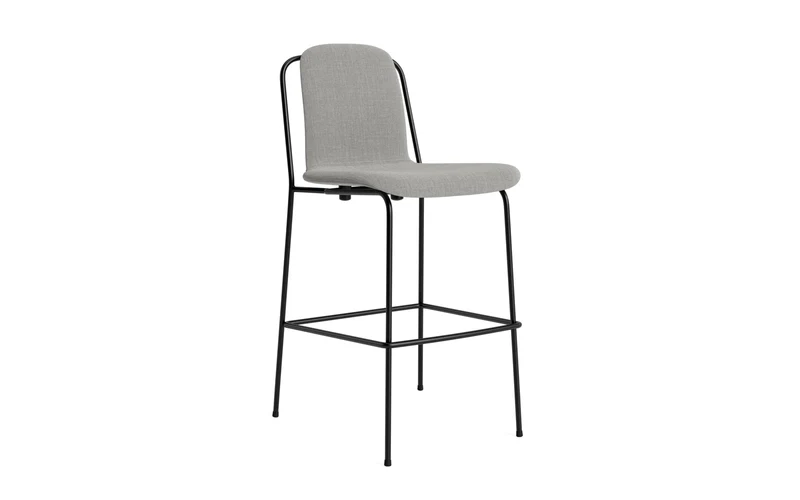 Studio Barstuhl 65 cm Vollpolster Stahl Schwartz/Remix